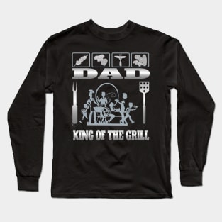 Dad King of the Grill Gifts Father's Day Present for Daddy Long Sleeve T-Shirt